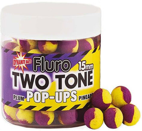 Pop-up -syötti Dynamite Baits Two Tone Fluro 15 mm Pineapple-Plum Pop-up -syötti