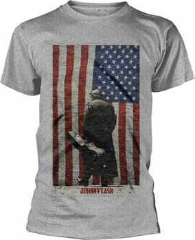 Camiseta de manga corta Johnny Cash Camiseta de manga corta American Flag Hombre Grey S - 1