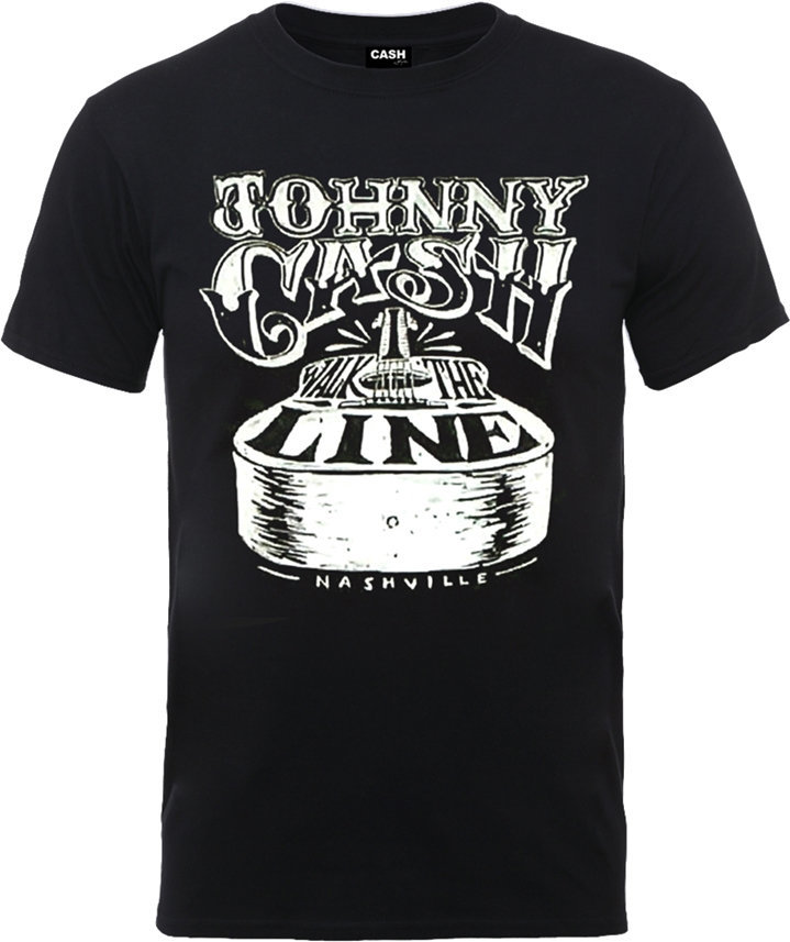 Camiseta de manga corta Johnny Cash Camiseta de manga corta Walk The Line Black M