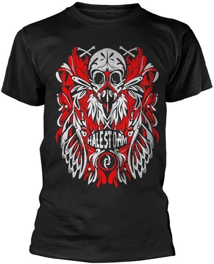 T-Shirt Halestorm T-Shirt Feather Skull Schwarz L