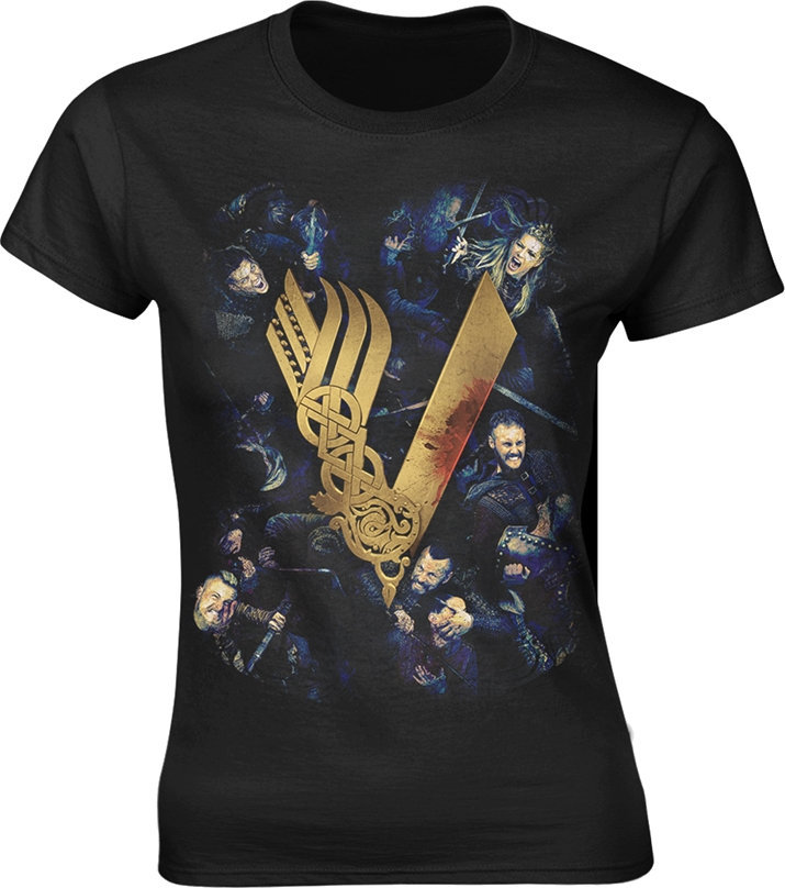 T-Shirt Vikings Fight Black M T-Shirt