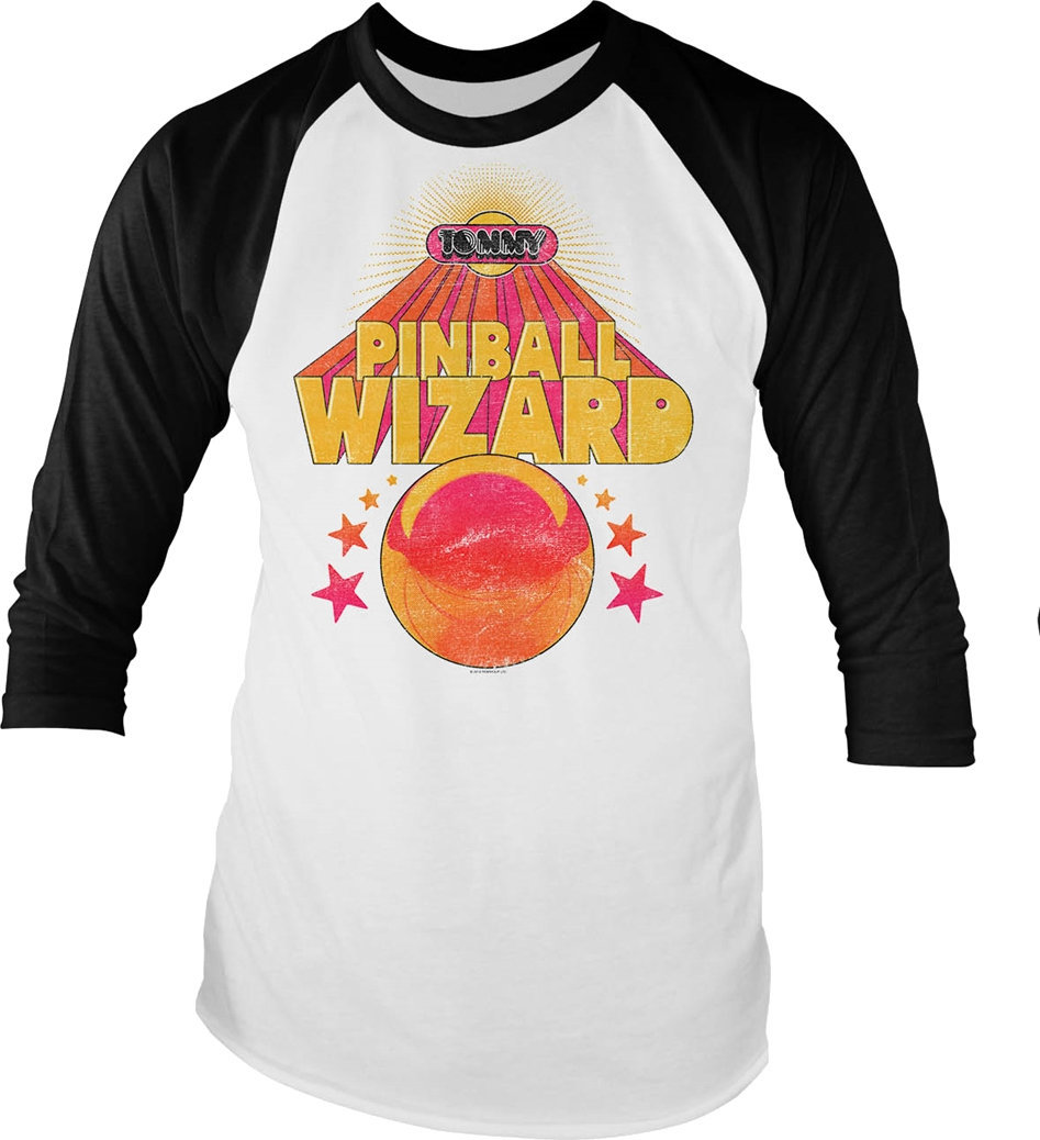 Camiseta de manga corta The Who Camiseta de manga corta Pinball Wizard Negro-White XL