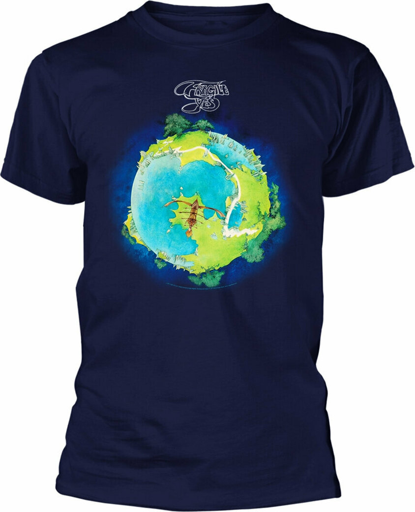 Yes T-Shirt Uomo 'Fragile' – Maglietta In Cotone Premium Blu, Merch Prog Rock, Regalo Perfetto Per Fan