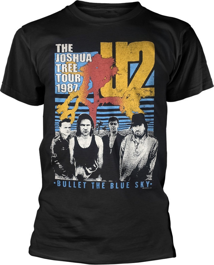 Camiseta de manga corta U2 Camiseta de manga corta Bullet The Blue Sky Negro S