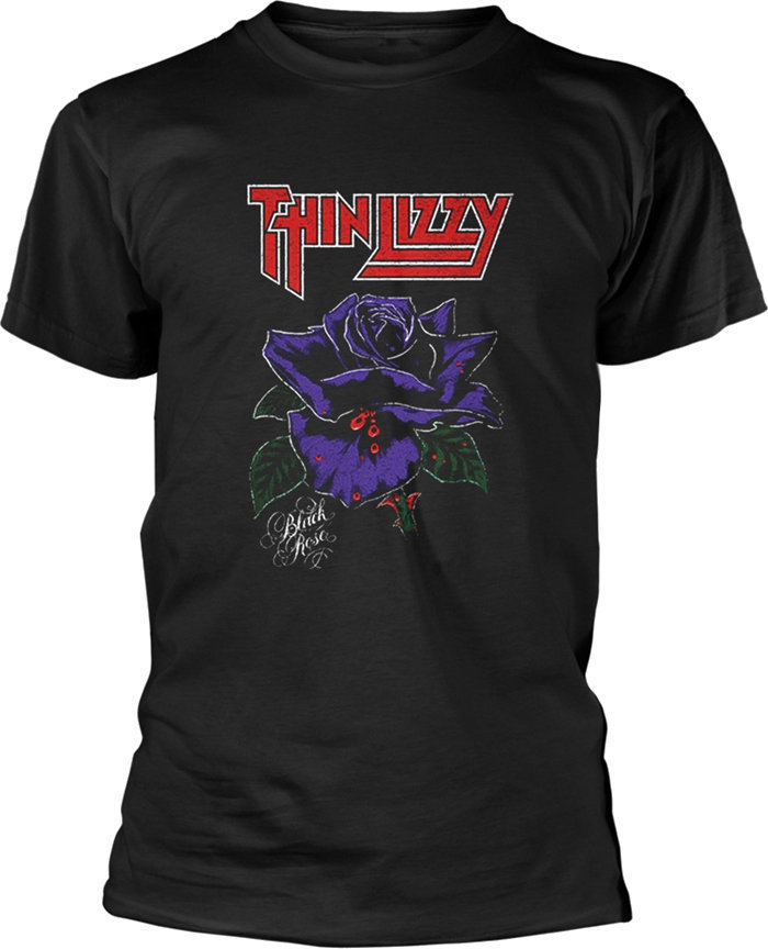 T-Shirt Thin Lizzy T-Shirt Black Rose Black S