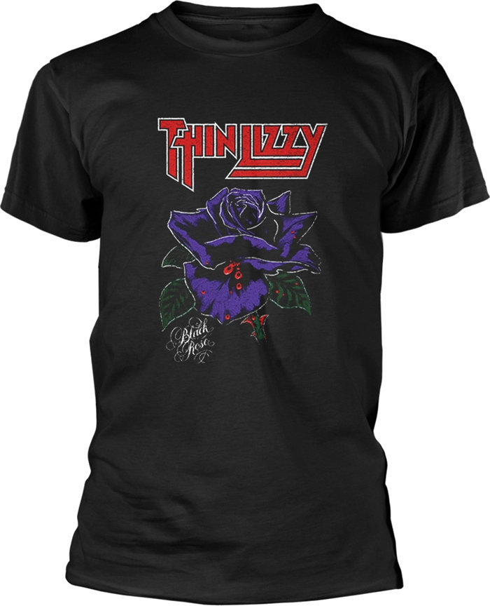 Camiseta de manga corta Thin Lizzy Camiseta de manga corta Black Rose Negro L