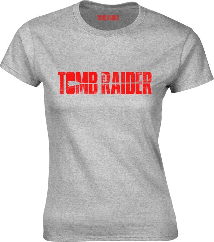 Camiseta de manga corta Tomb Raider Camiseta de manga corta Logo Mujer Grey 2XL