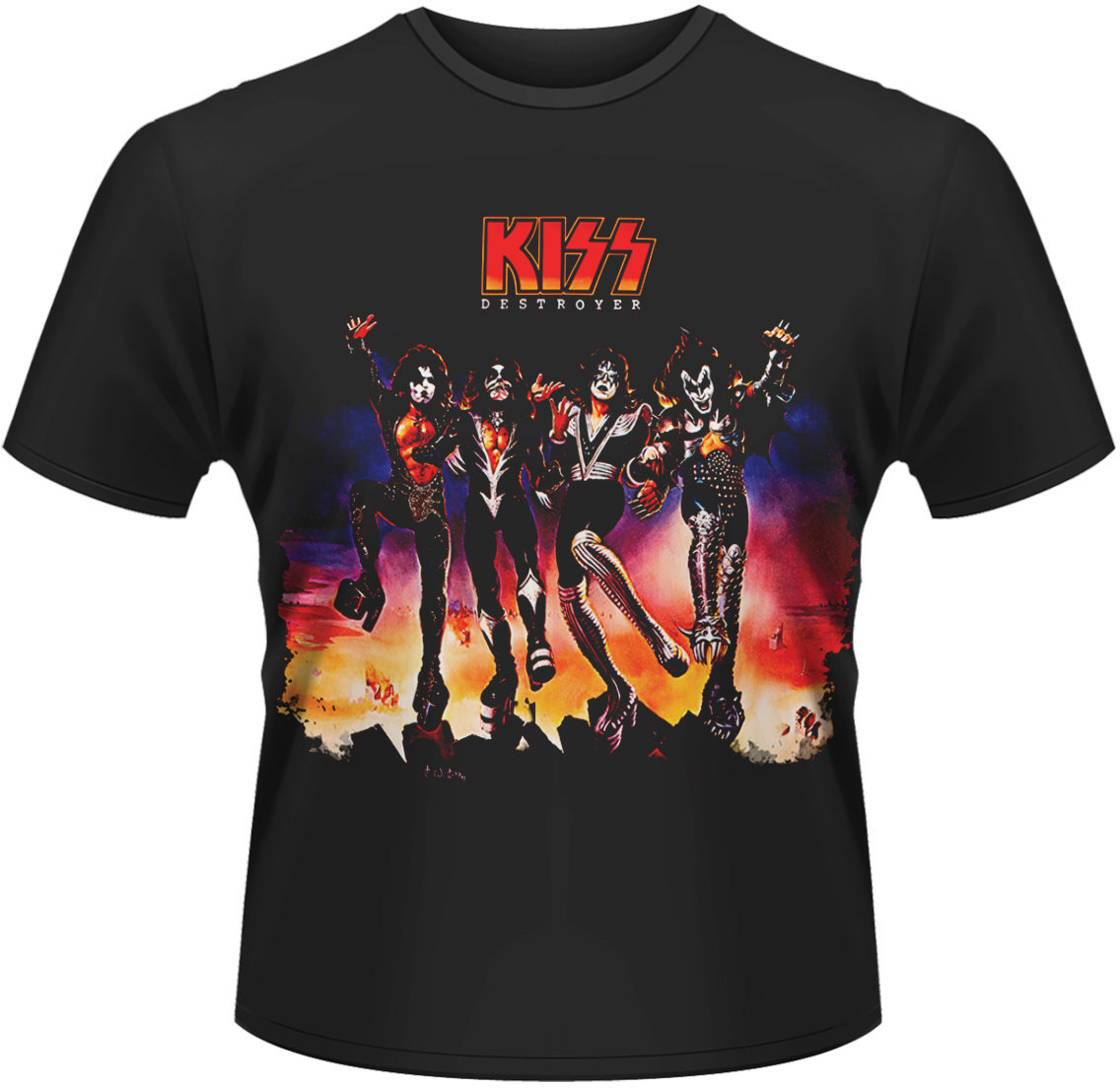 T-Shirt Kiss T-Shirt Destroyer Schwarz L