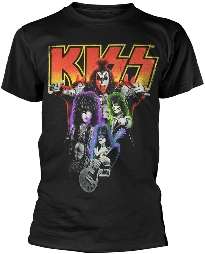 Tričko Kiss Neon Band T-Shirt XXL