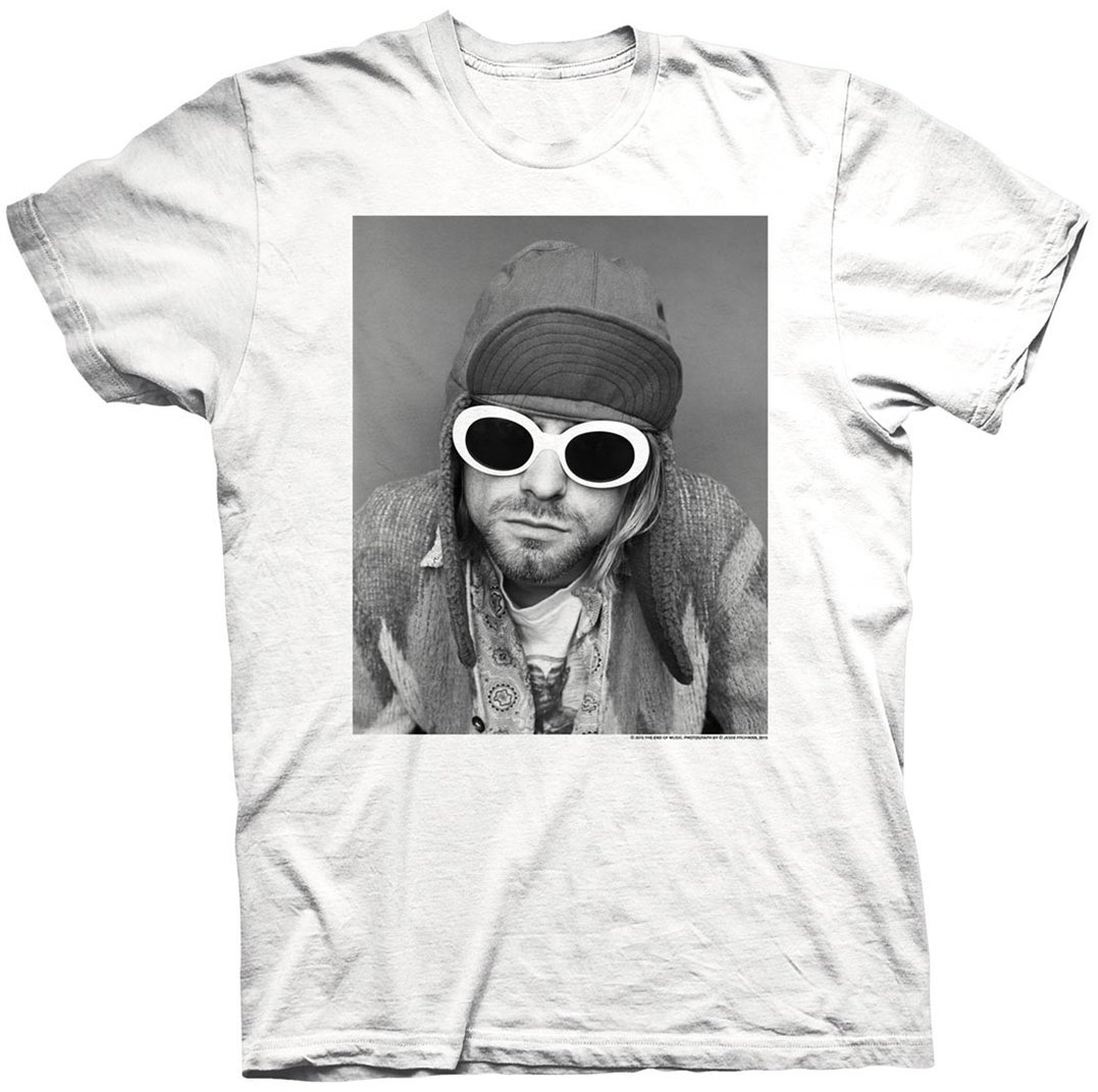 Skjorte Kurt Cobain Skjorte Sunglasses White S