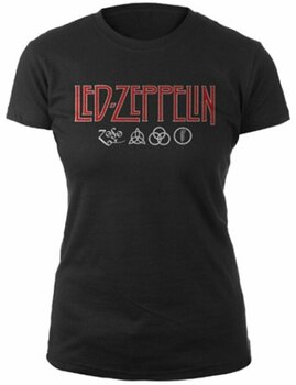 Tričko Led Zeppelin Tričko Logo & Symbols Ženy Black S - 1