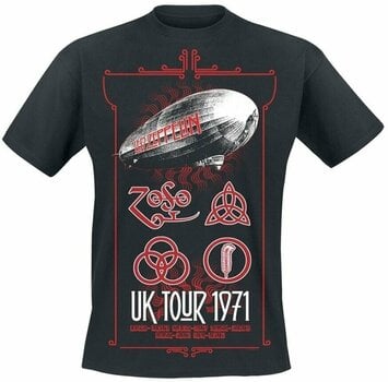 Camiseta de manga corta Led Zeppelin Camiseta de manga corta UK Tour 1971 Hombre Black M - 1