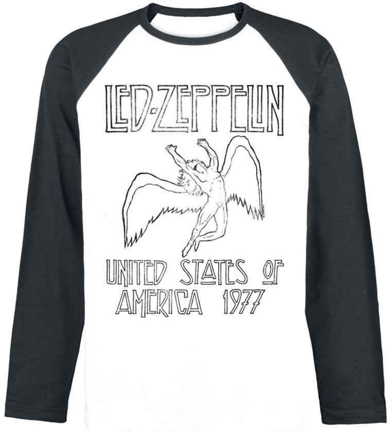 T-Shirt Led Zeppelin T-Shirt USA 77 Herren Black/White XL