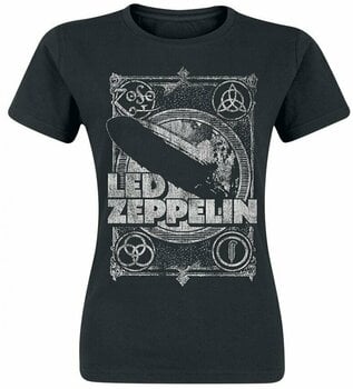 T-Shirt Led Zeppelin T-Shirt Vintage Print LZ1 Damen Black M - 1