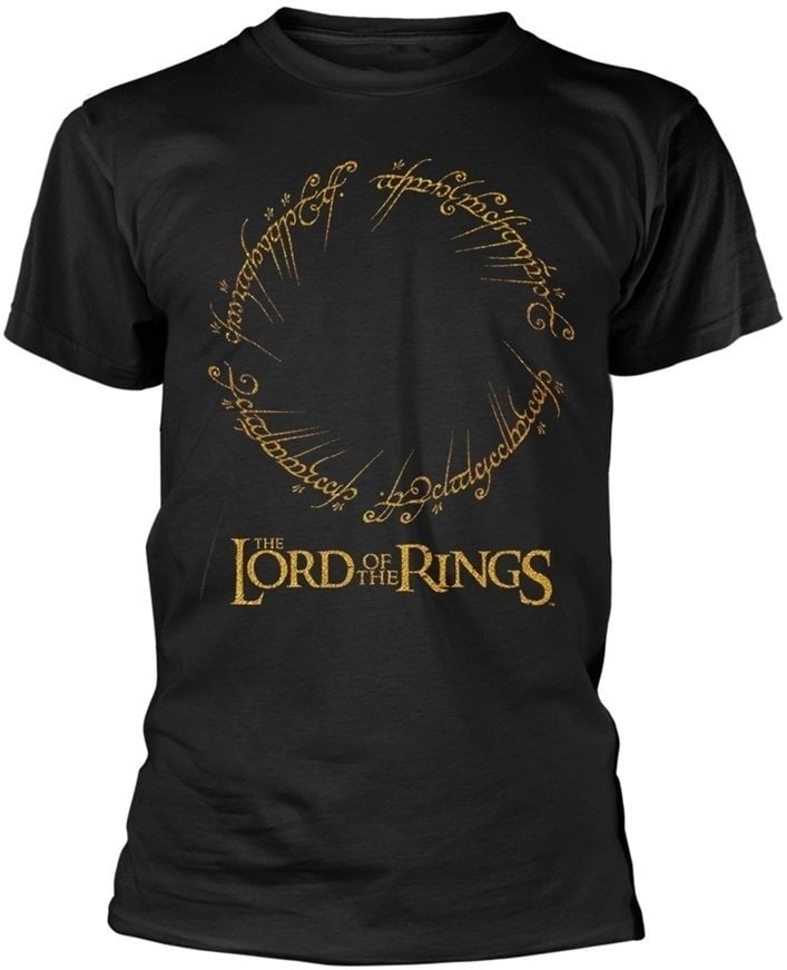 T-Shirt Lord Of The Rings T-Shirt Ring Inscription Black 2XL