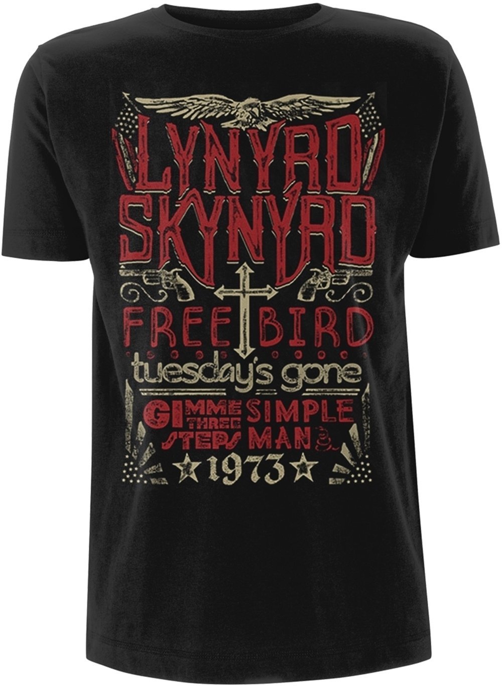 T-Shirt Lynyrd Skynyrd T-Shirt Freebird 1973 Hits Black S