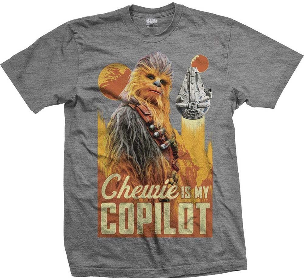 T-shirt Star Wars T-shirt Solo Chewie Co-Pilot Gris S
