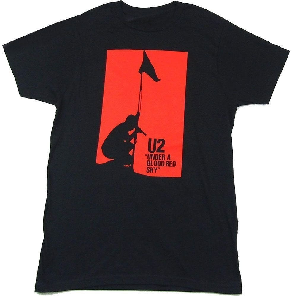 Camiseta de manga corta U2 Camiseta de manga corta Blood Red Sky Black L