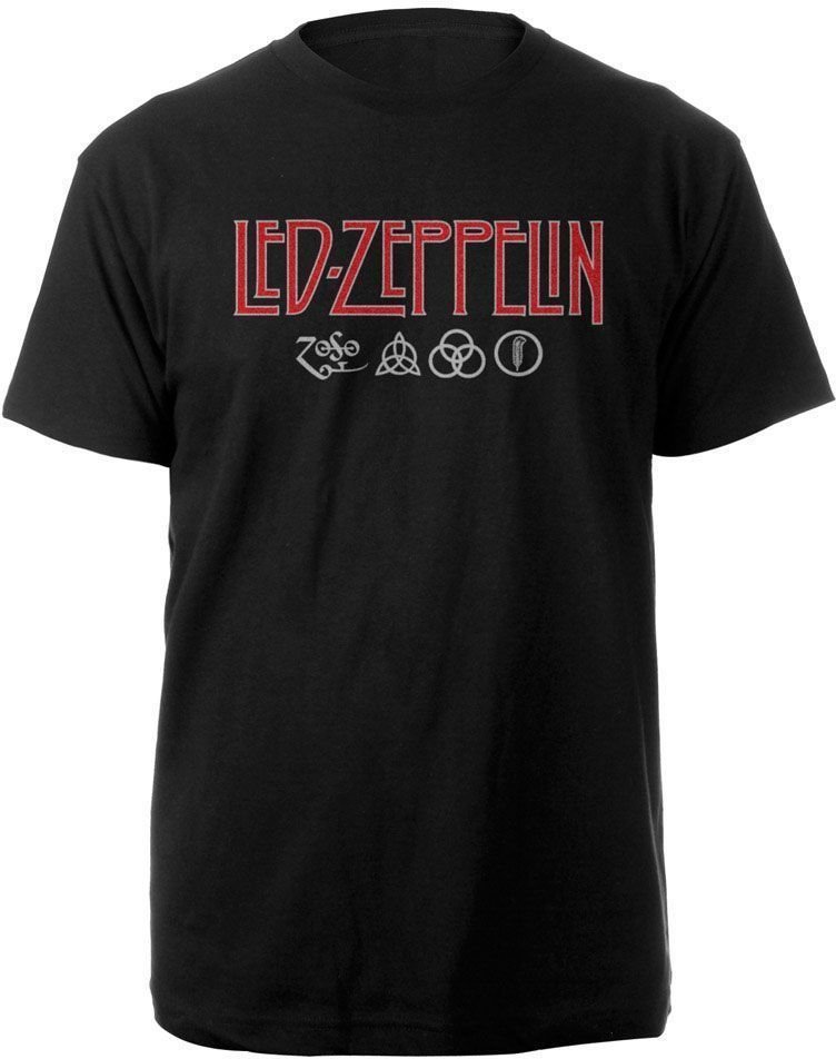 Tričko Led Zeppelin Tričko Unisex Logo & Symbols Black L