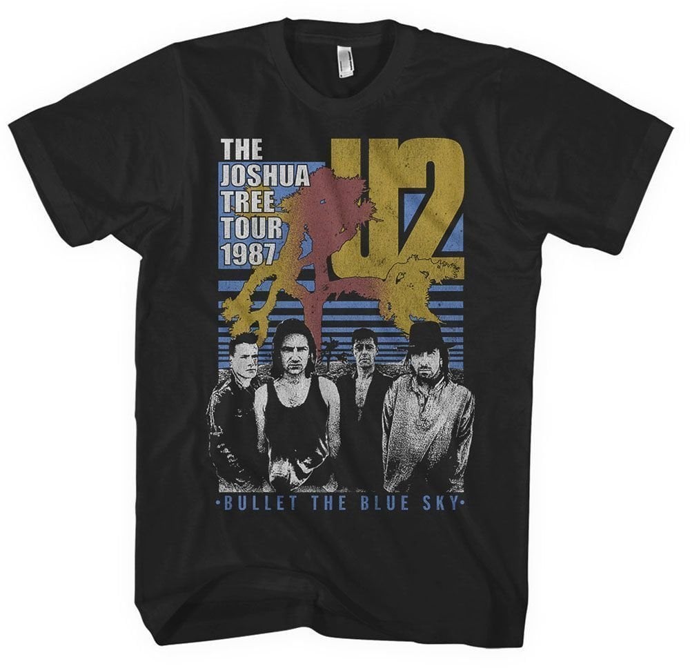 Camiseta de manga corta U2 Camiseta de manga corta Bullet The Blue Sky Black L