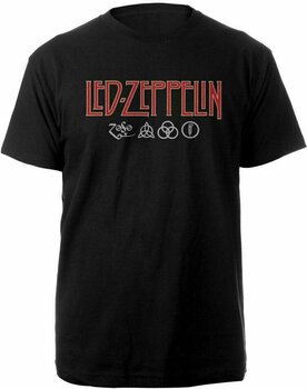 Tricou Led Zeppelin Tricou Unisex Logo & Symbols Unisex Black M - 1
