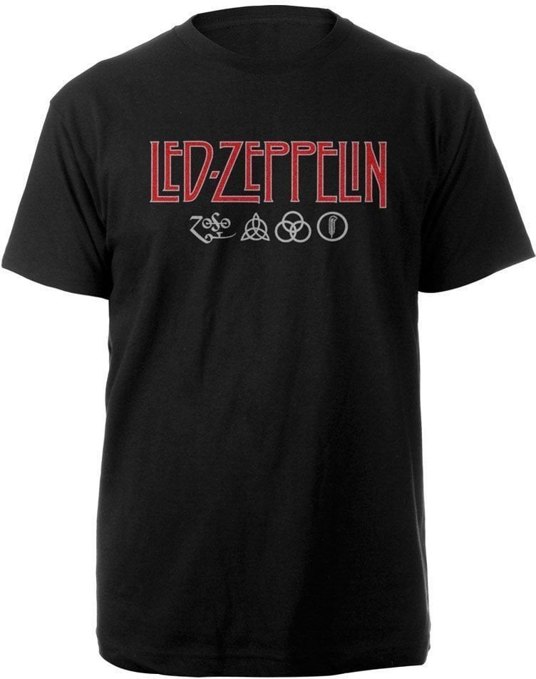 T-Shirt Led Zeppelin T-Shirt Logo & Symbols Unisex Black XL
