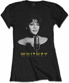 Camiseta de manga corta Whitney Houston Camiseta de manga corta Black & White Photo Mujer Negro L - 1