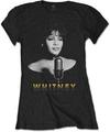 Whitney Houston Black & White Photo Black M Ladies T-Shirt