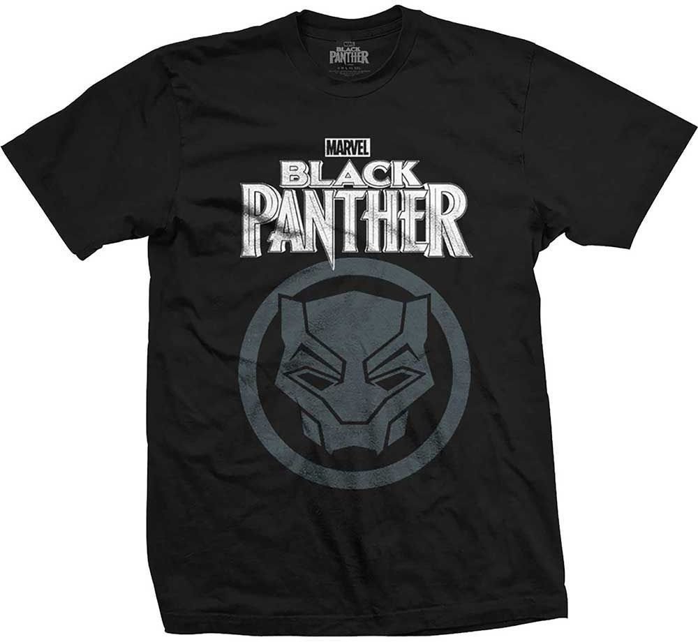 Skjorte Marvel Skjorte Comics Black Panther Big Icon Unisex Sort M