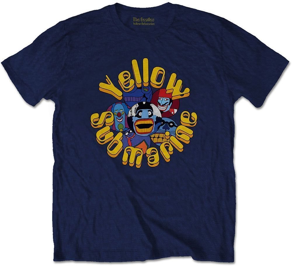 T-Shirt The Beatles T-Shirt Yellow Submarine Baddies Unisex Navy Blue M