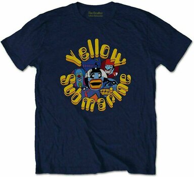 T-Shirt The Beatles T-Shirt Yellow Submarine Baddies Unisex Navy Blue M - 1
