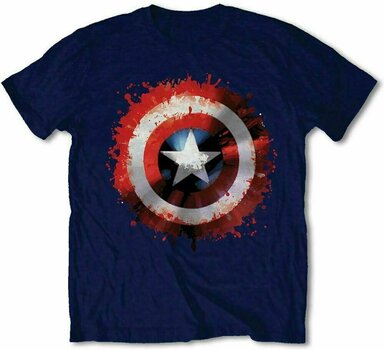 T-shirt Marvel T-shirt Comics Captain America Splat Shield JH Navy Blue L - 1