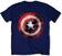 Skjorta Marvel Skjorta Comics Captain America Splat Shield Unisex Navy Blue L