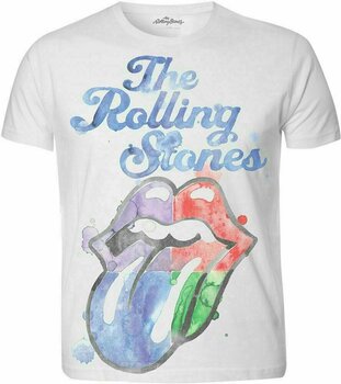 Majica The Rolling Stones Majica Watercolour Tongue Bela XL - 1