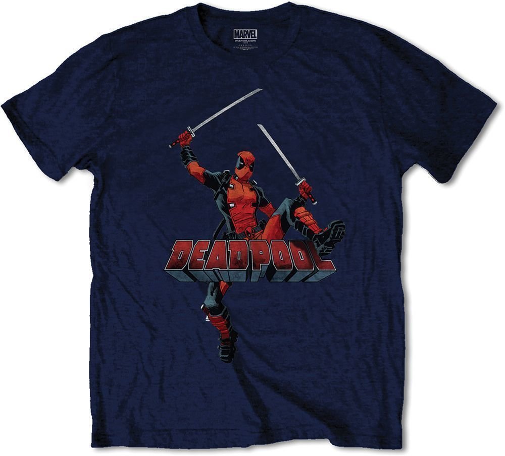 T-shirt Marvel Comics Deadpool Logo Jump Navy Blue L T-shirt