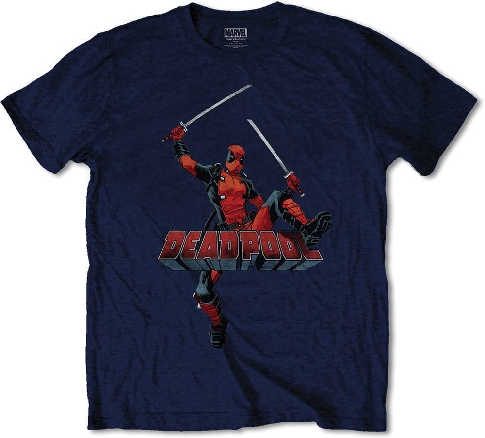 Tricou Marvel Tricou Comics Deadpool Logo Jump Navy Blue S