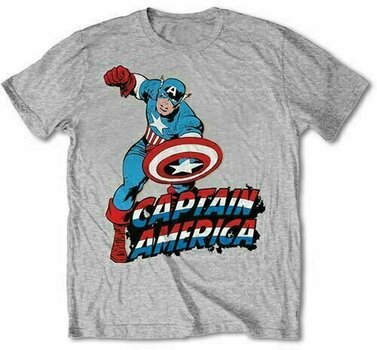Maglietta Marvel Maglietta Comics Simple Captain America Unisex Grey S - 1