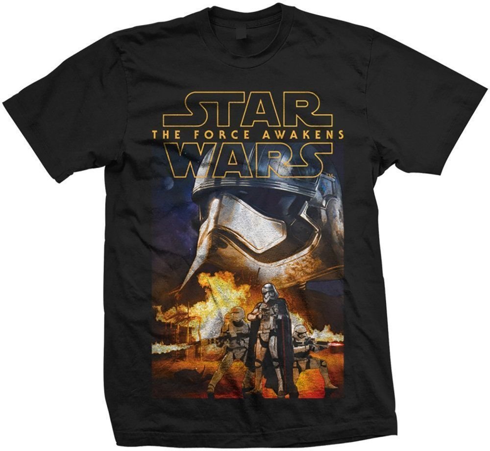 T-Shirt Star Wars T-Shirt Episode VII Phasma & Troopers Unisex Black S