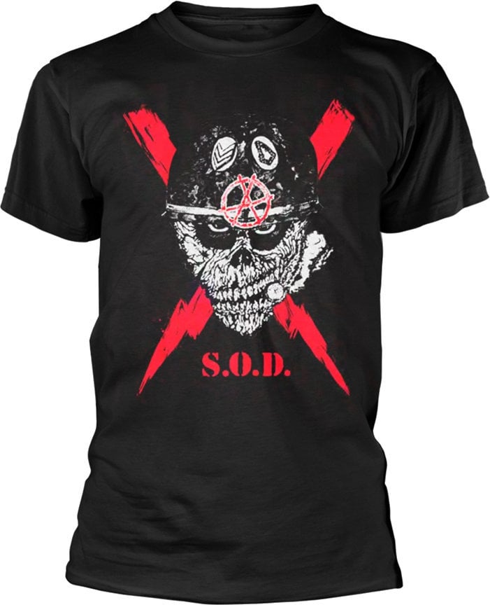 Camiseta de manga corta S.O.D. Camiseta de manga corta Stormtroopers Of Death Scrawled Lightning Hombre Negro S