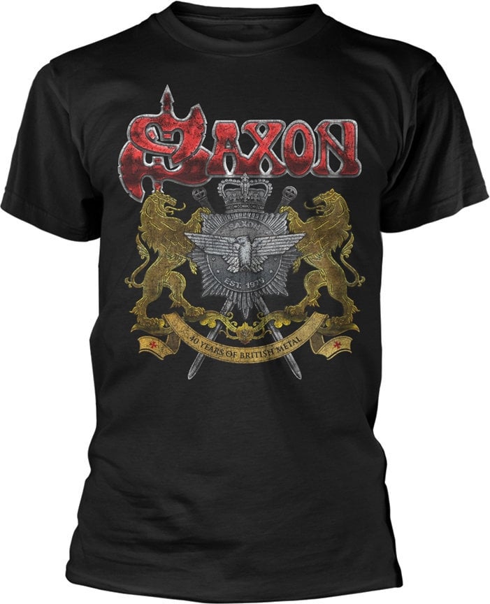 Shirt Saxon Shirt 40 Years Heren Black 2XL