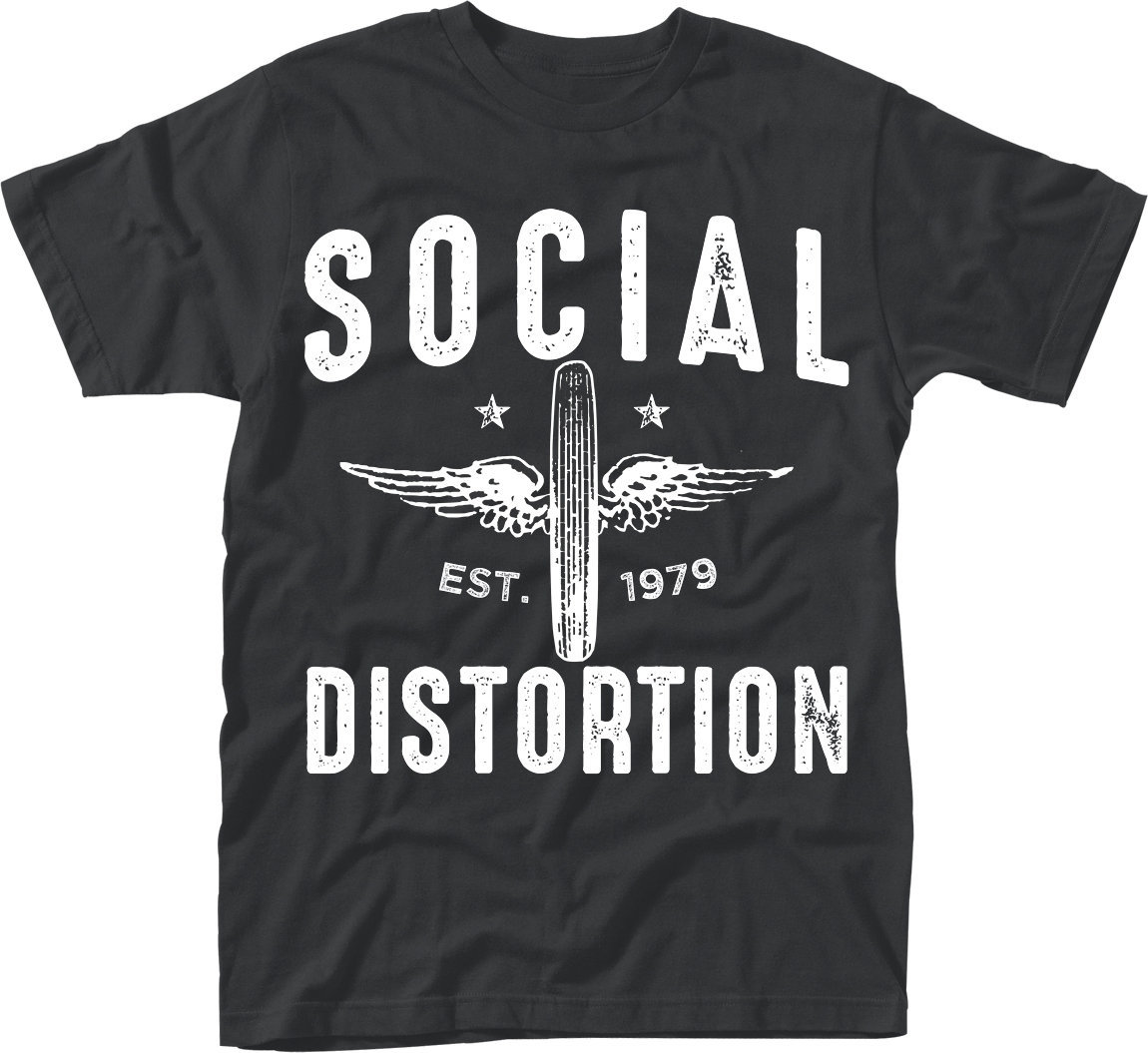 T-Shirt Social Distortion Winged Wheel Black M T-Shirt