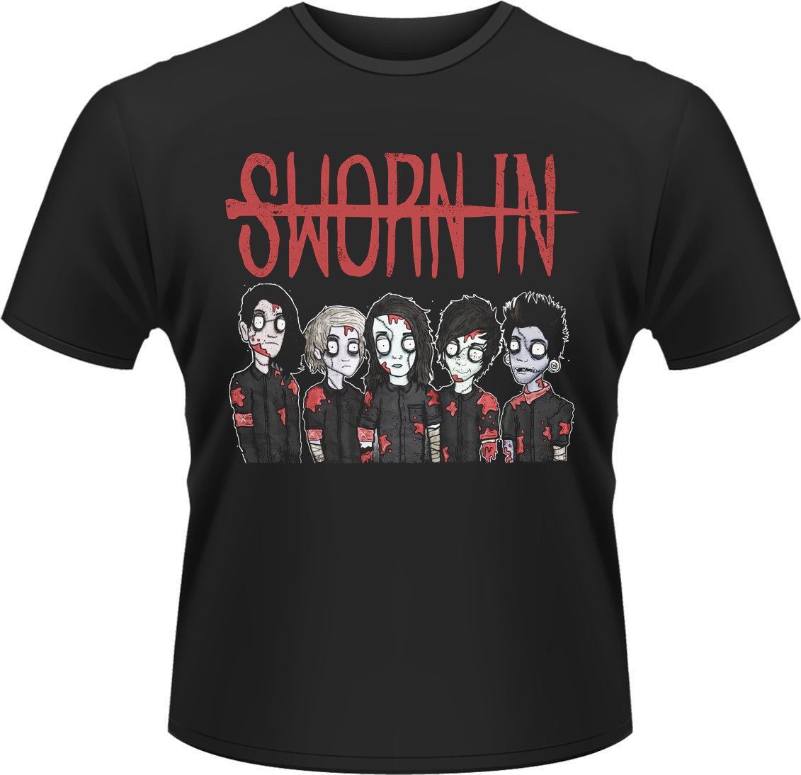 Shirt Sworn In Shirt Zombie Band Heren Zwart XL