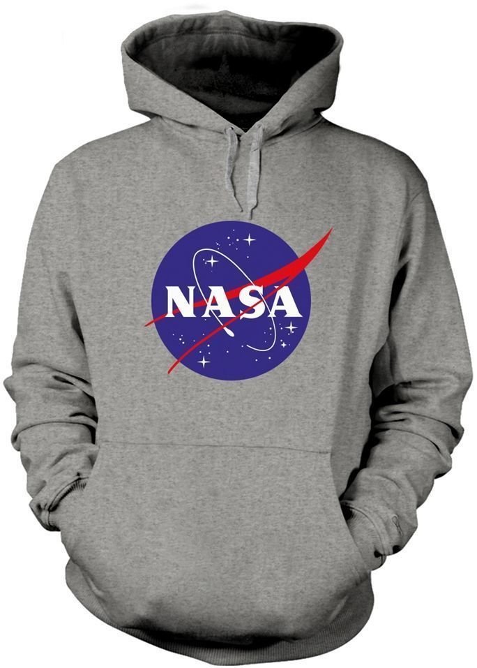 Felpa con cappuccio NASA Felpa con cappuccio Insignia Logo Grigio L