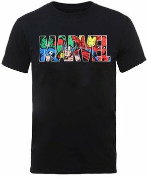 T-Shirt Marvel T-Shirt Comics Logo Character Infill Black 2XL - 1