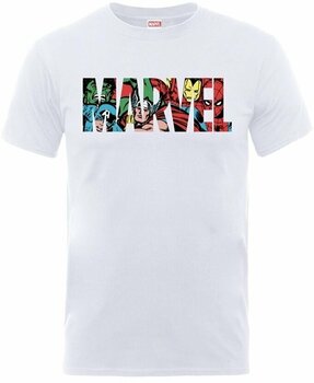 T-Shirt Marvel T-Shirt Comics Logo Character Infill White 2XL - 1