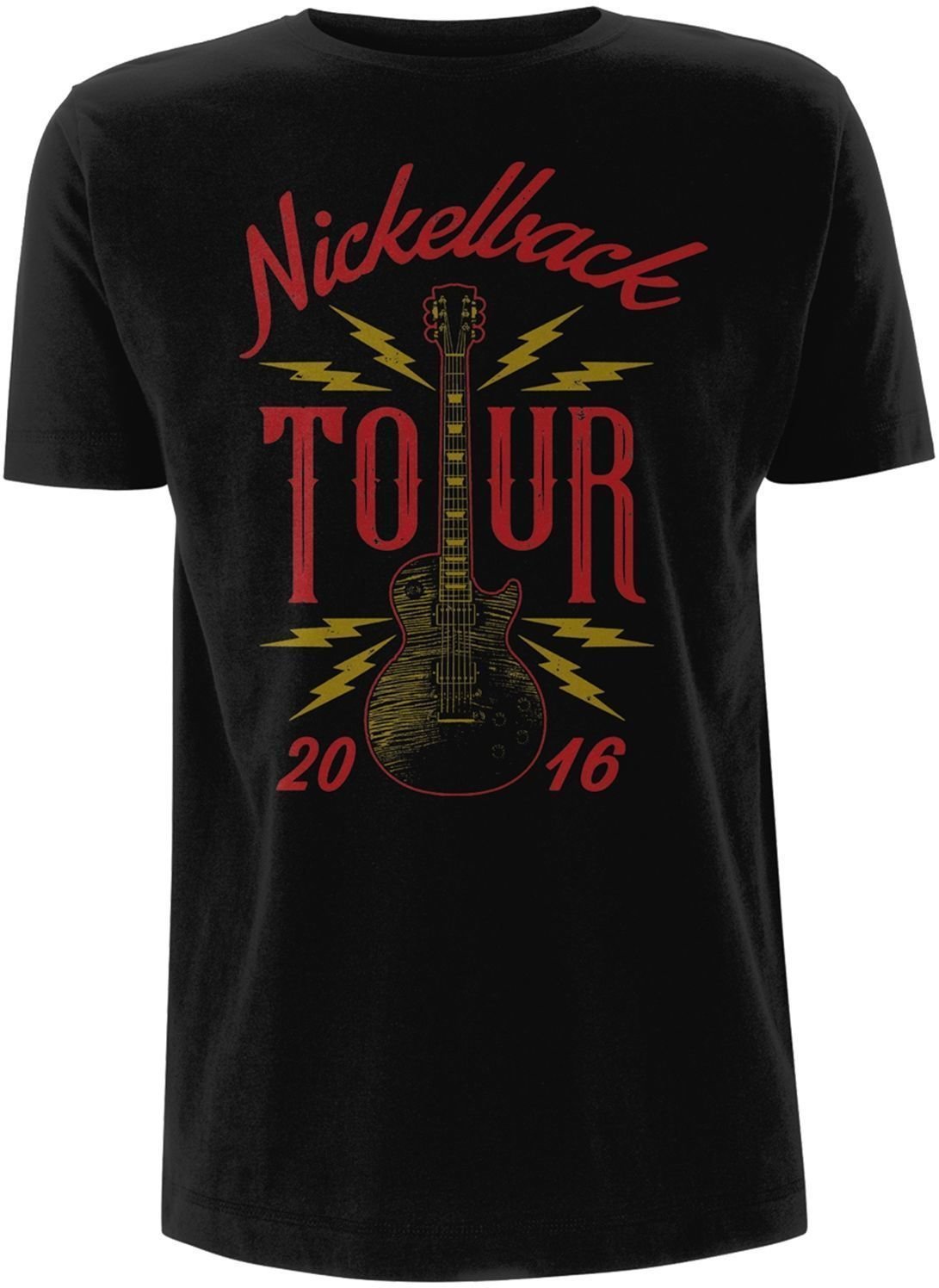 T-shirt Nickelback T-shirt Guitar Tour 2016 Masculino Black S