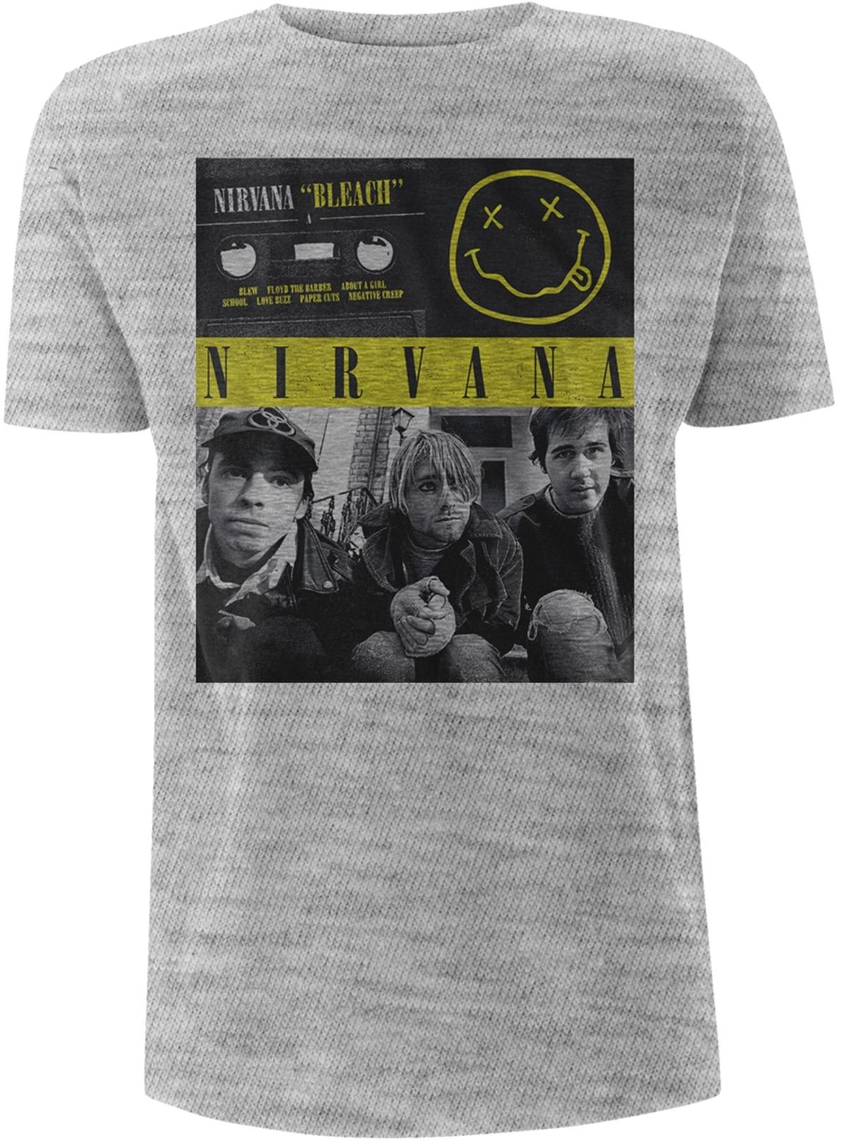 Nirvana T-Shirt Bleach Tape Grey L - Muziker
