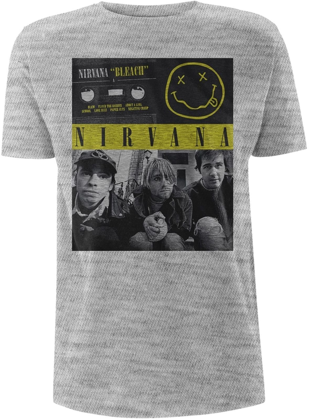 T-Shirt Nirvana T-Shirt Bleach Tape Herren Grey 2XL