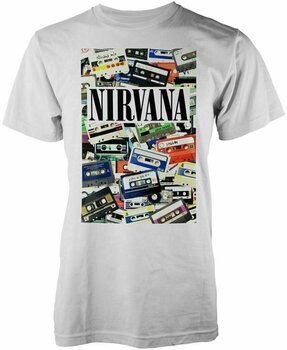 Camiseta de manga corta Nirvana Camiseta de manga corta Cassettes Hombre Blanco S - 1