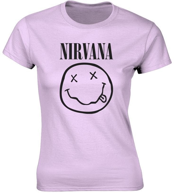 Shirt Nirvana Shirt Happy Face Dames Pink M